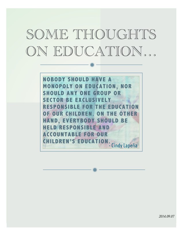 poster ..thoughts on education